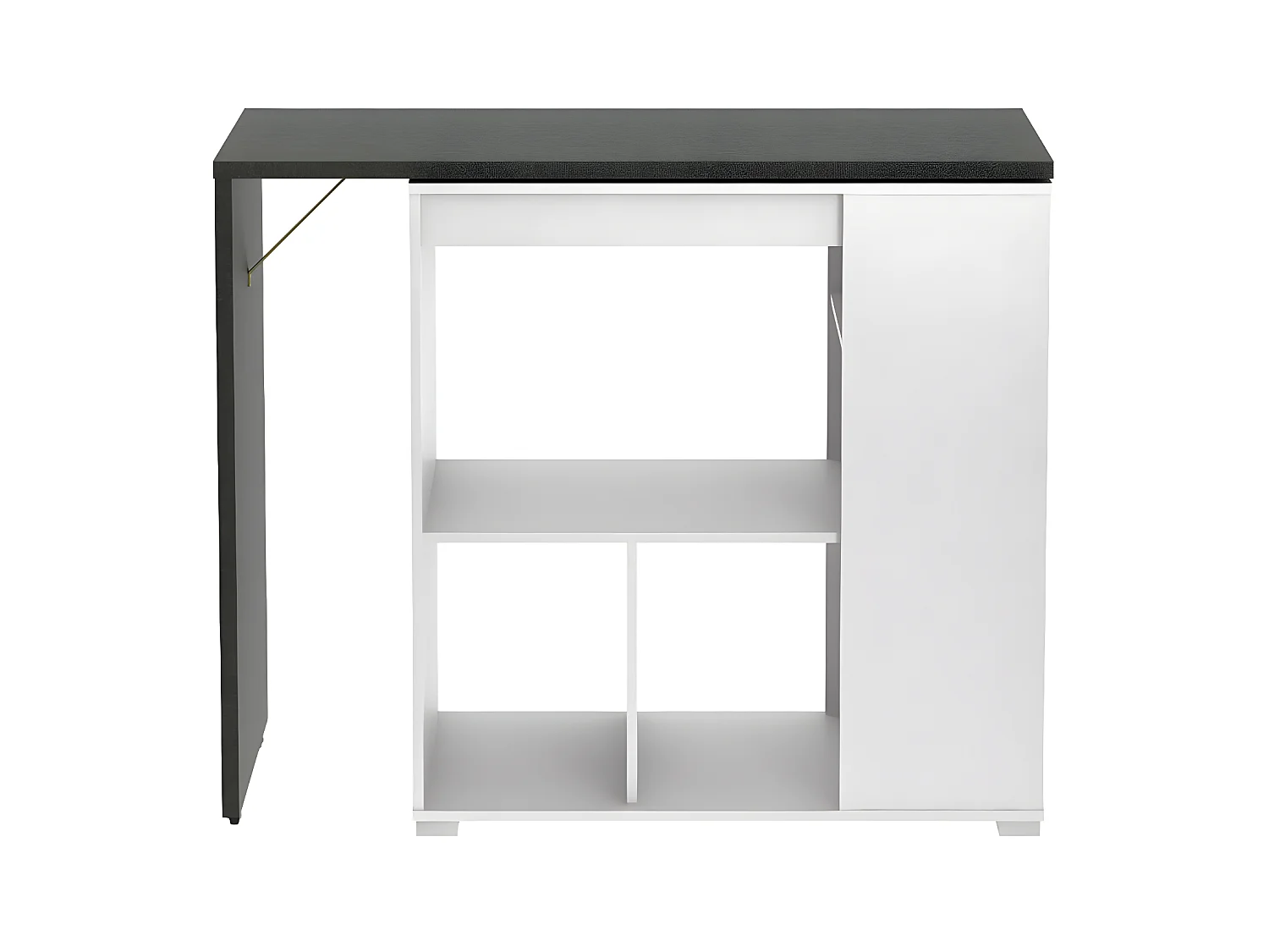 Bartisch drehbar mit Stauraum - Weiß & Beton-Effekt - SATURNE