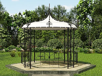 Gartenpavillon - Metall - 300 x 290 cm - Schwarz - TILCARA