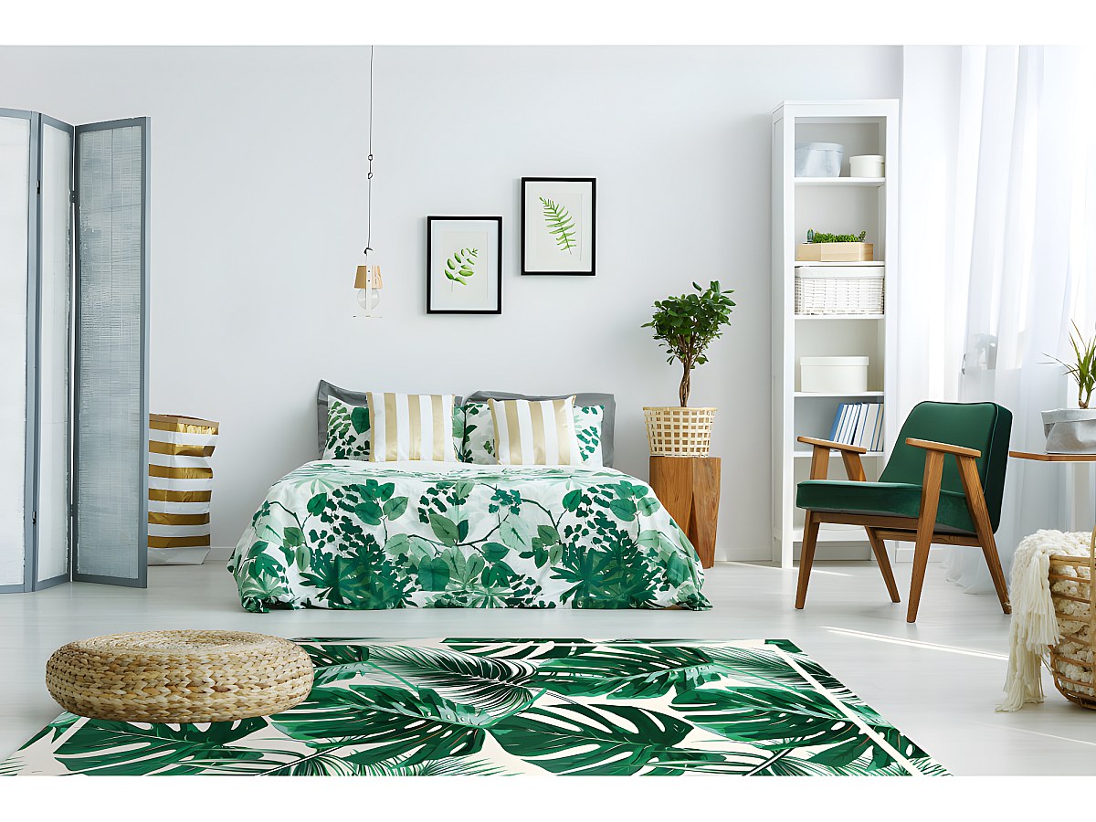 Alfombra vinilo étnico SIERRANA-120x180cm-ver-blanco