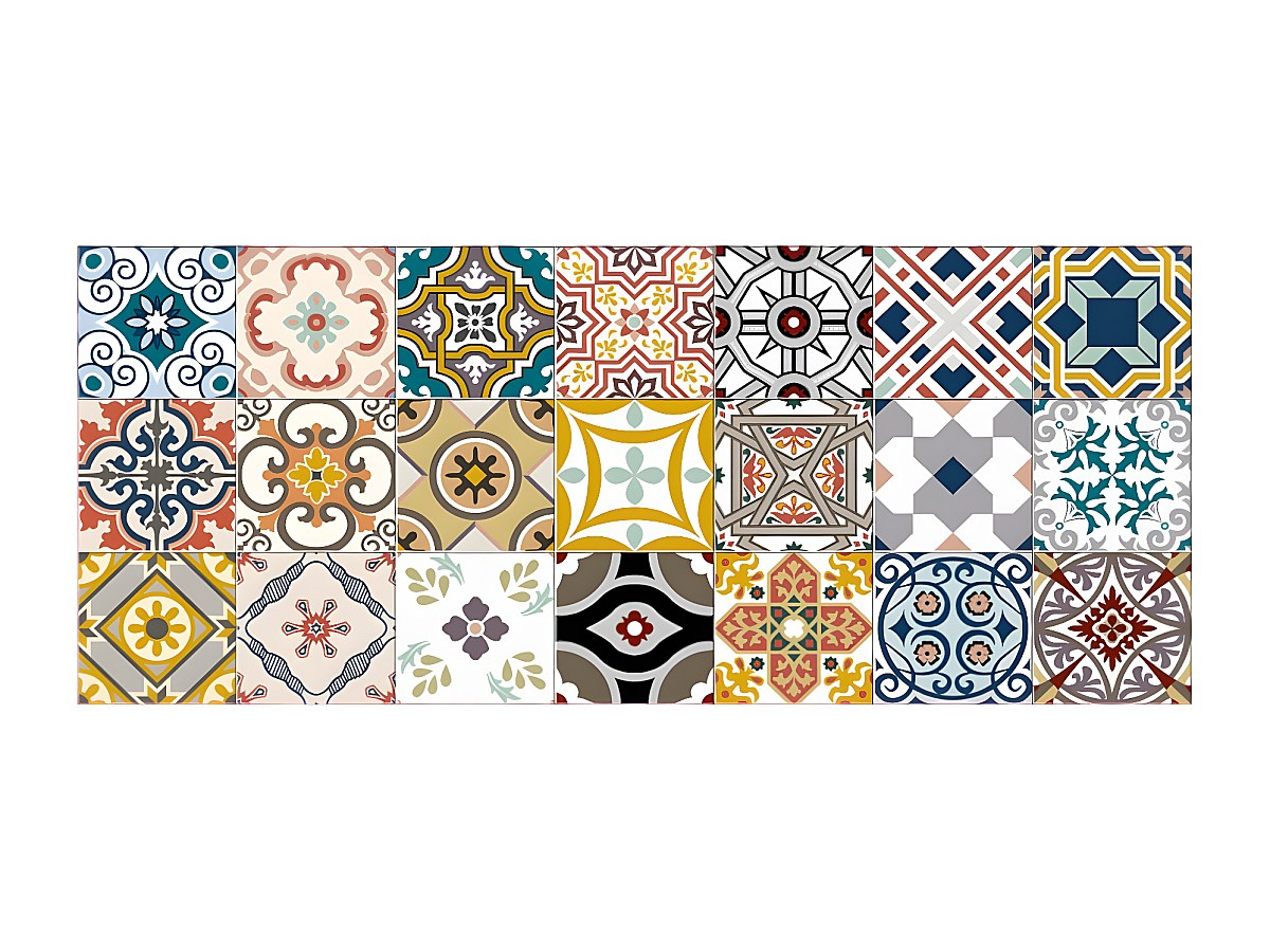 Alfombra pasillo vinilo baldosas RICA - 66x160 cm