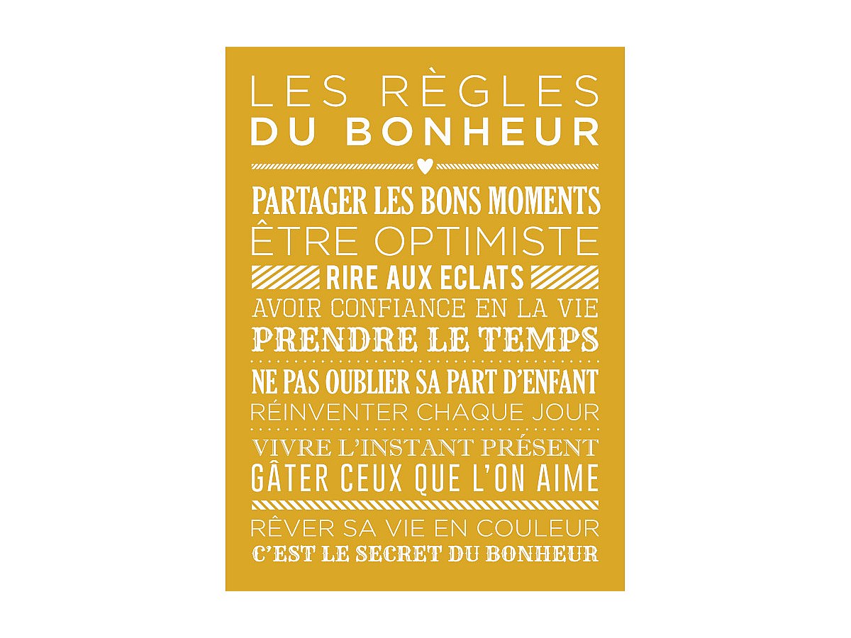 Schilderij met citaat in lijst HAPPINESS 45x65cm Geel Schilderij met citaat in lijst HAPPINESS 45x65cm Geel