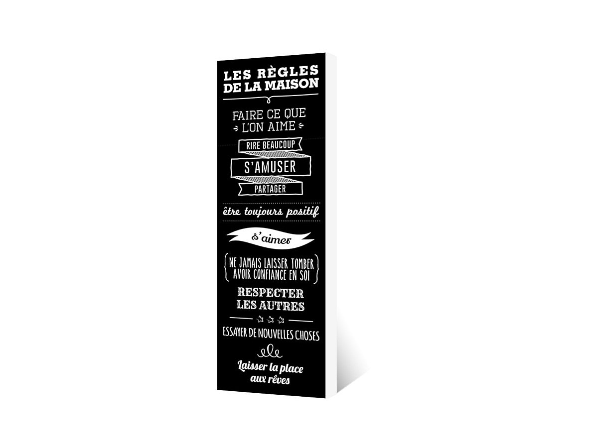 Tableau Encadre Citation Household 30x90 Cm Noir