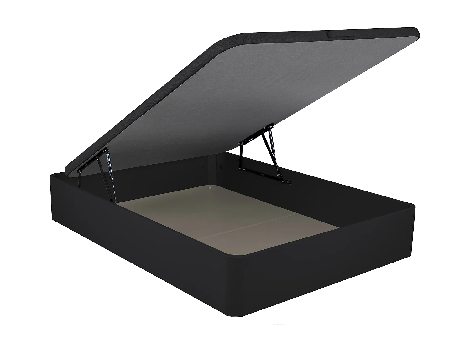 Sommier coffre 140 x 190 cm en simili - Noir mat - ONIRY de YSMÉE