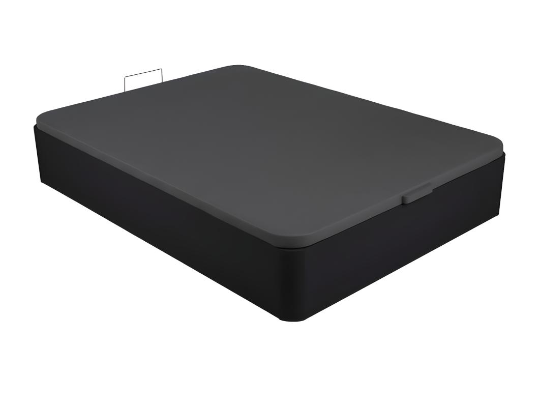 Sommier coffre 140 x 190 cm en simili - Noir mat - ONIRY de YSMÉE