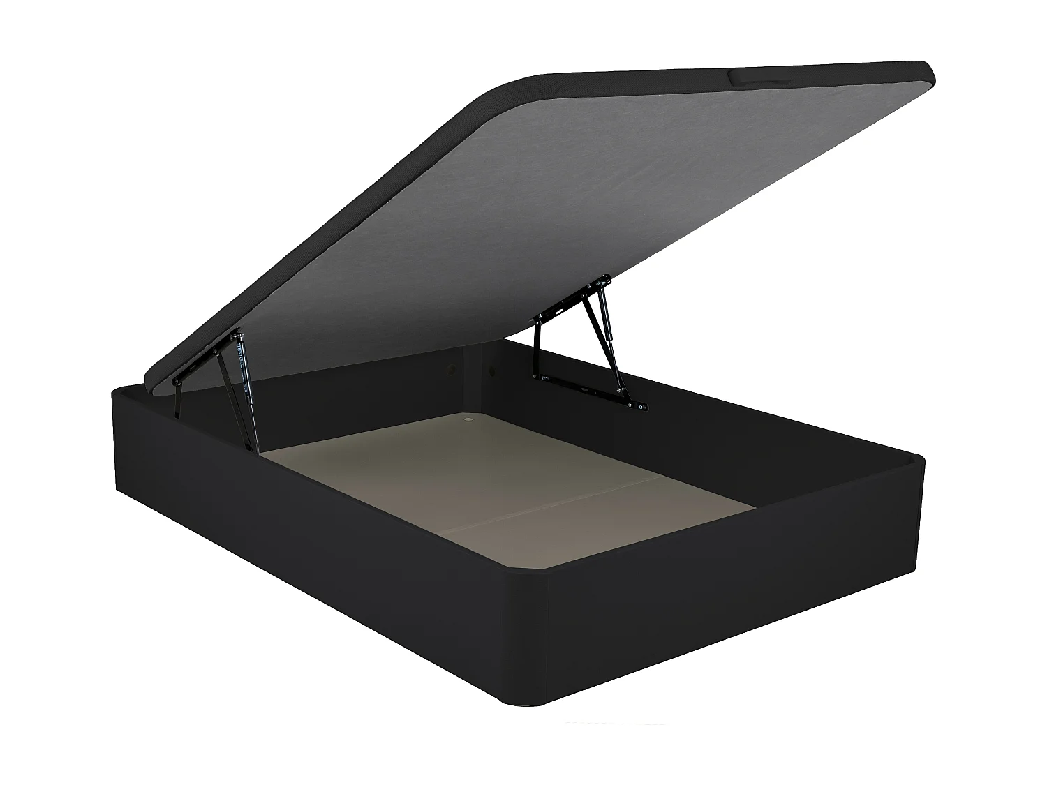 Somier canapé ONIRY de piel sintética de YSMEE - 160x200cm - Negro mate