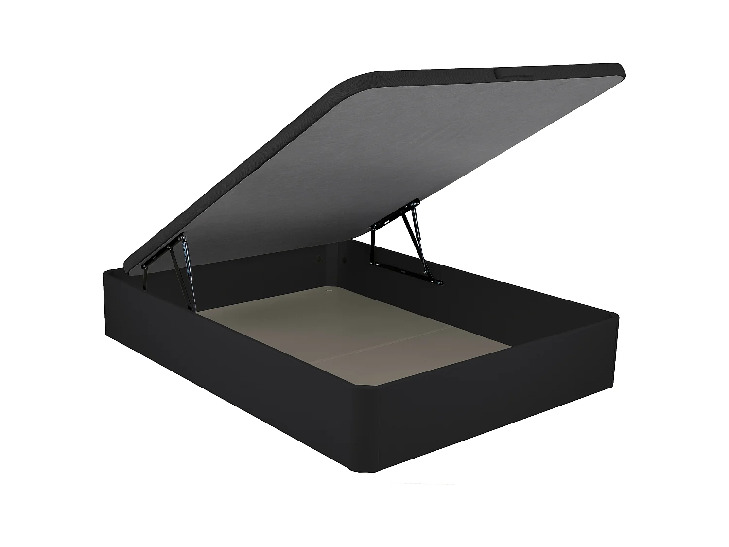 Sommier coffre 160 x 200 cm en simili - Noir mat - ONIRY de YSMÉE