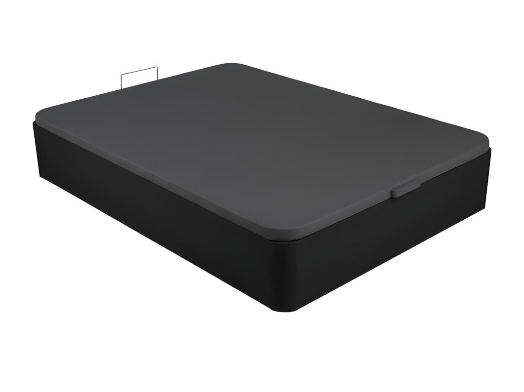 Sommier coffre 160 x 200 cm en simili - Noir mat - ONIRY de YSMÉE