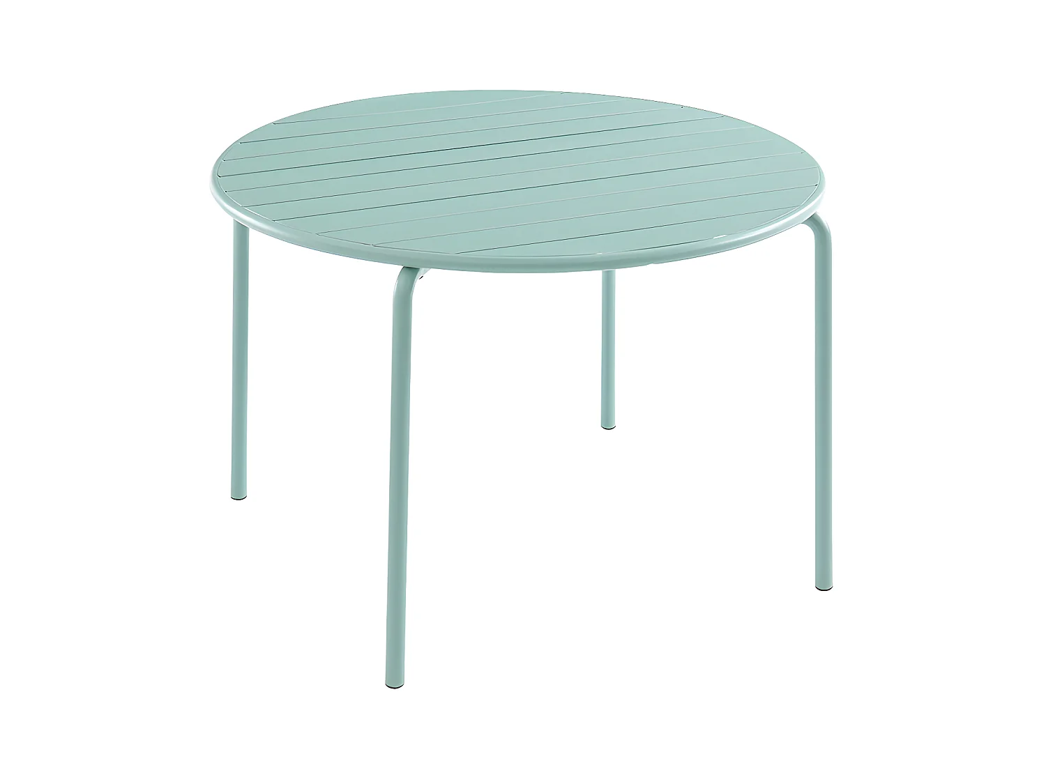 Table de jardin ronde D.110 cm en métal - Vert amande - MIRMANDE de MYLIA