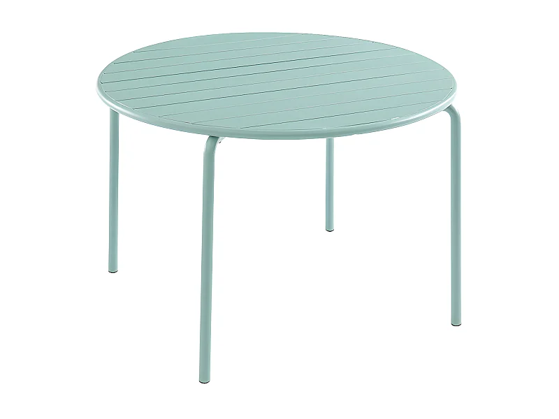 Ronde metalen tuintafel MIRMANDE - D110 cm - Amandelgroen