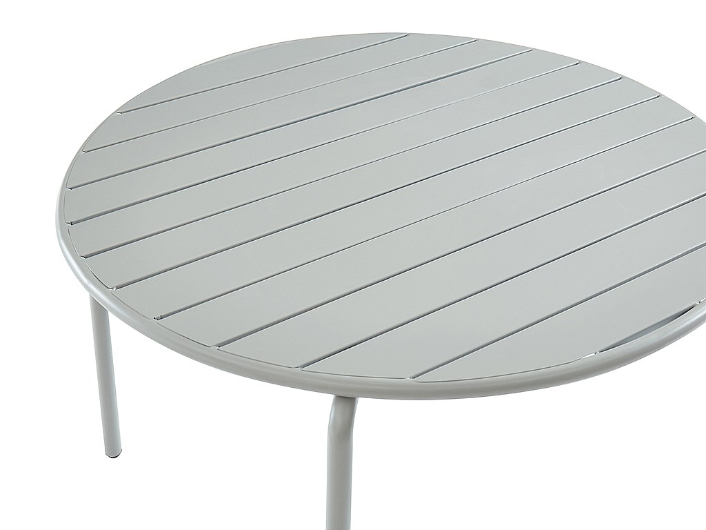 Table ronde de jardin en métal D.110cm Gris - MIRMANDE