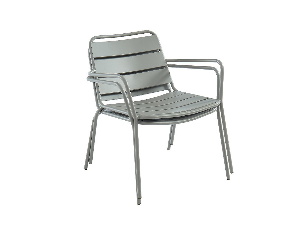 Stapelbarer Gartensessel MIRMANDE aus Metall Grau kaufen