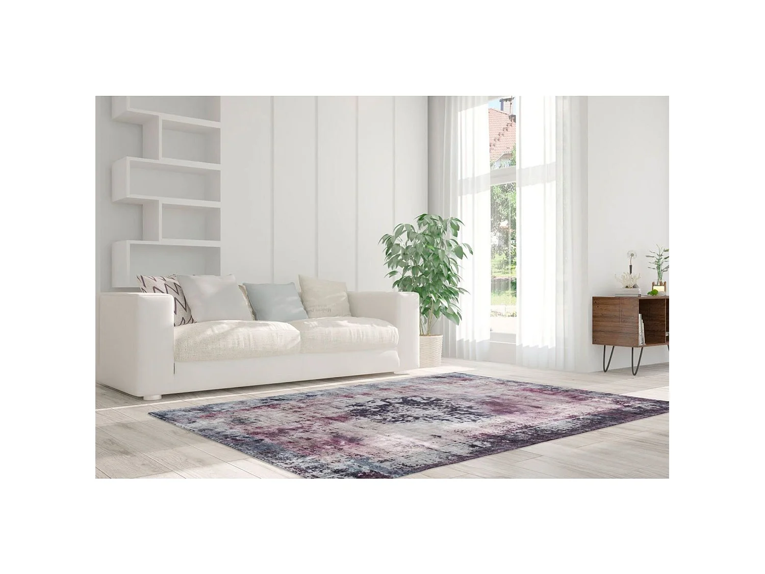 Tapis tissé vintage 8403 anthracite - 200 x 290 cm