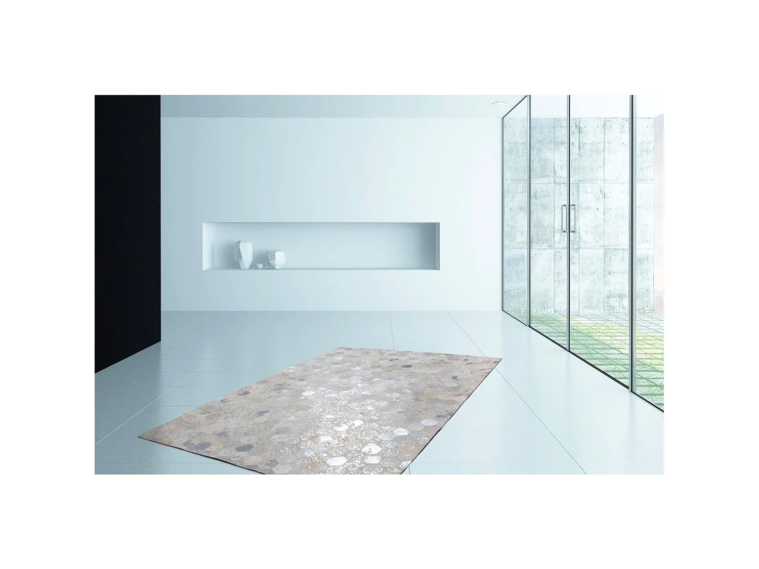 Tapis fait main spark 210 gris argent - 160 x 230 cm
