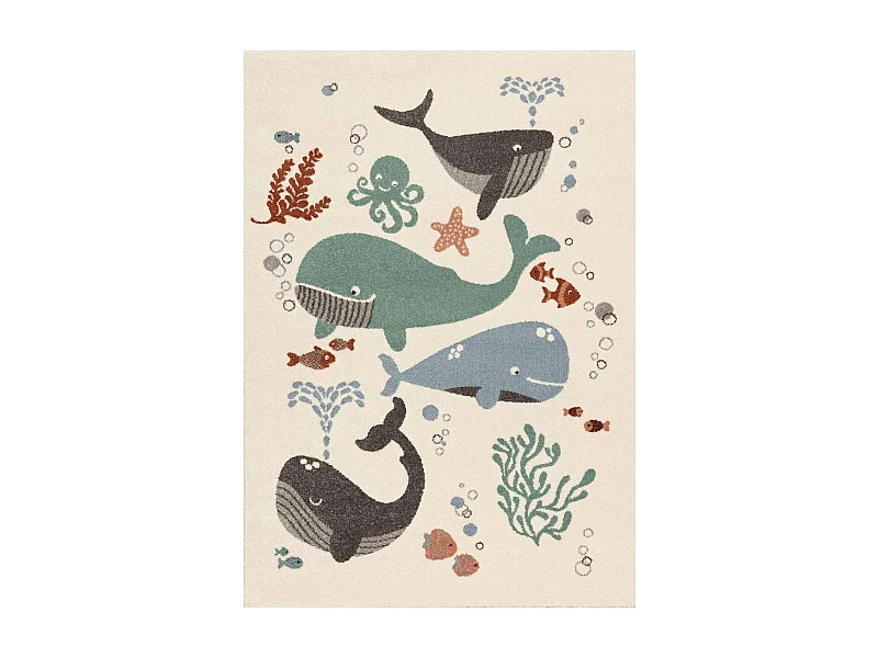 Tapis enfant Baleines souriantes - 120 x 170 cm