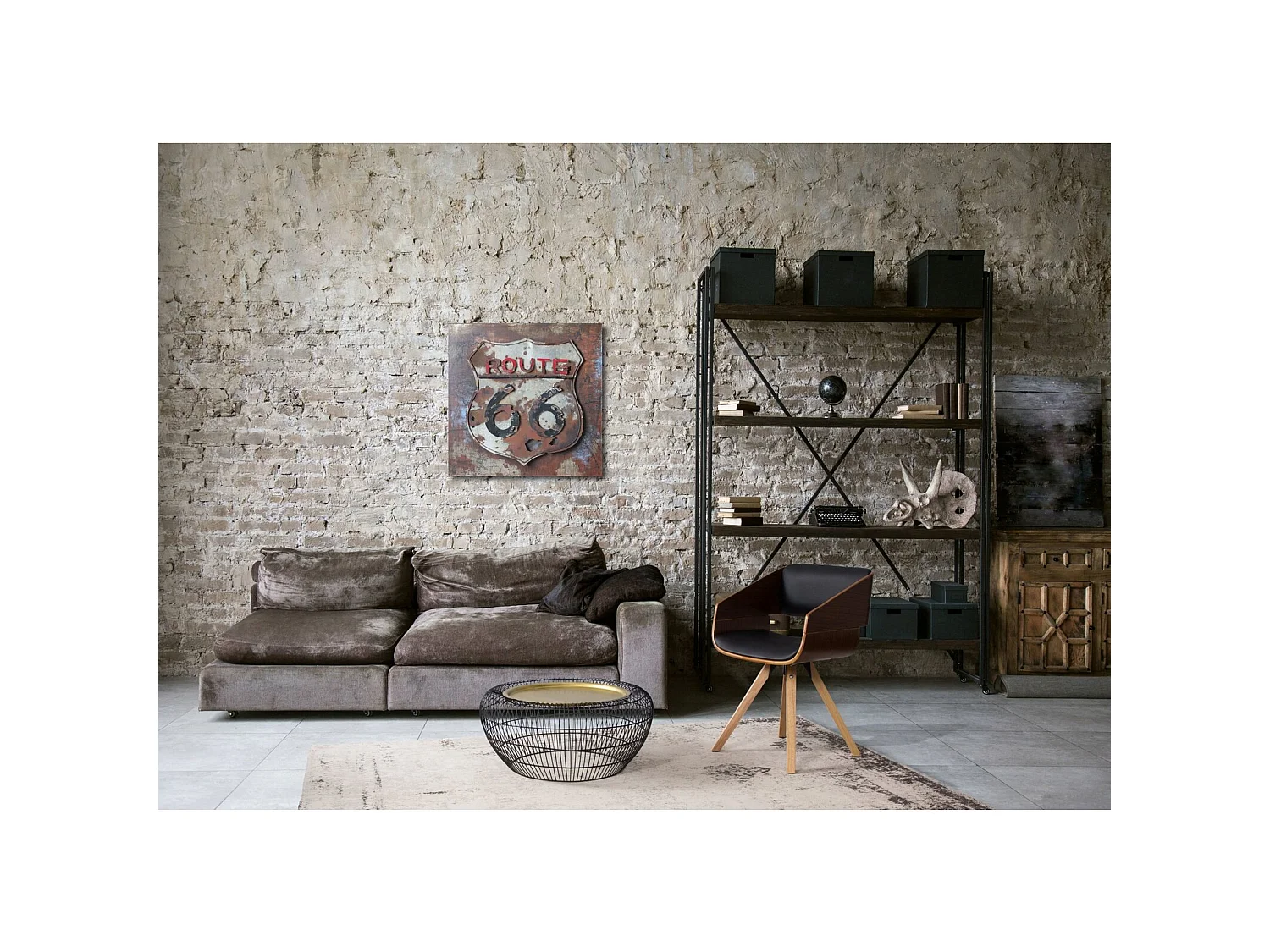 Tapis fait main nostalgie 285 anthracite - 120 x 170 cm