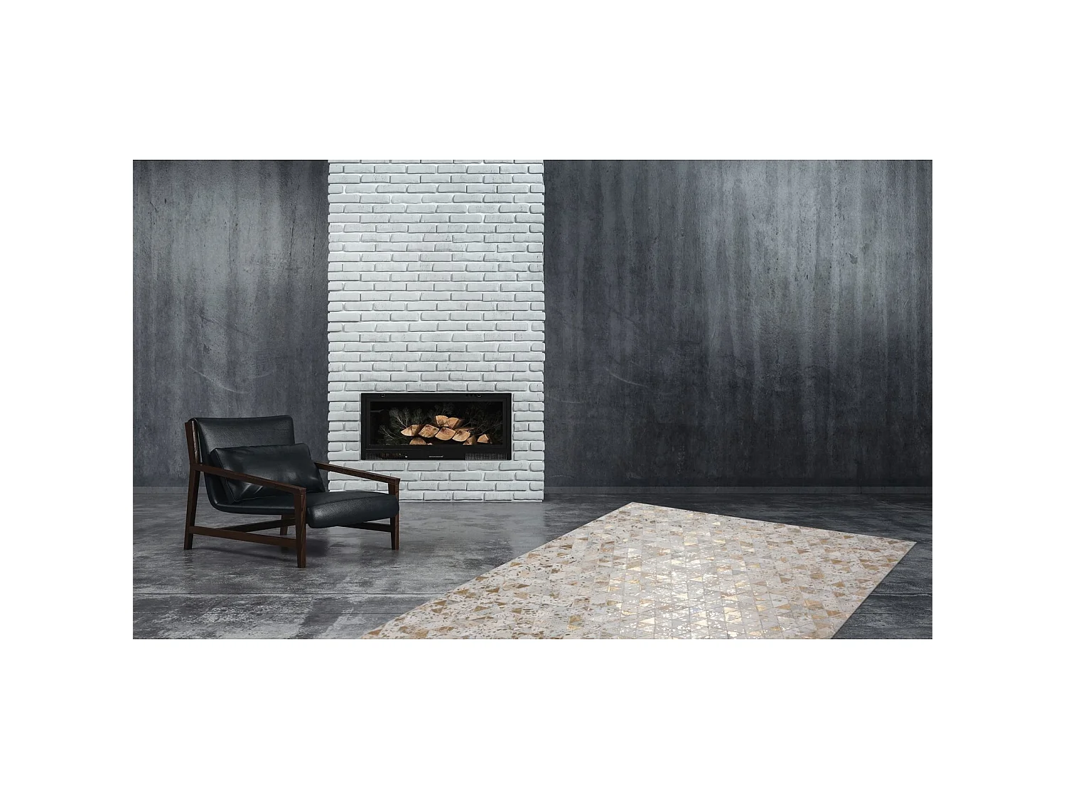 Tapis Géométrique Brillant aux Touches Lumineuses - 80 x 150 cm