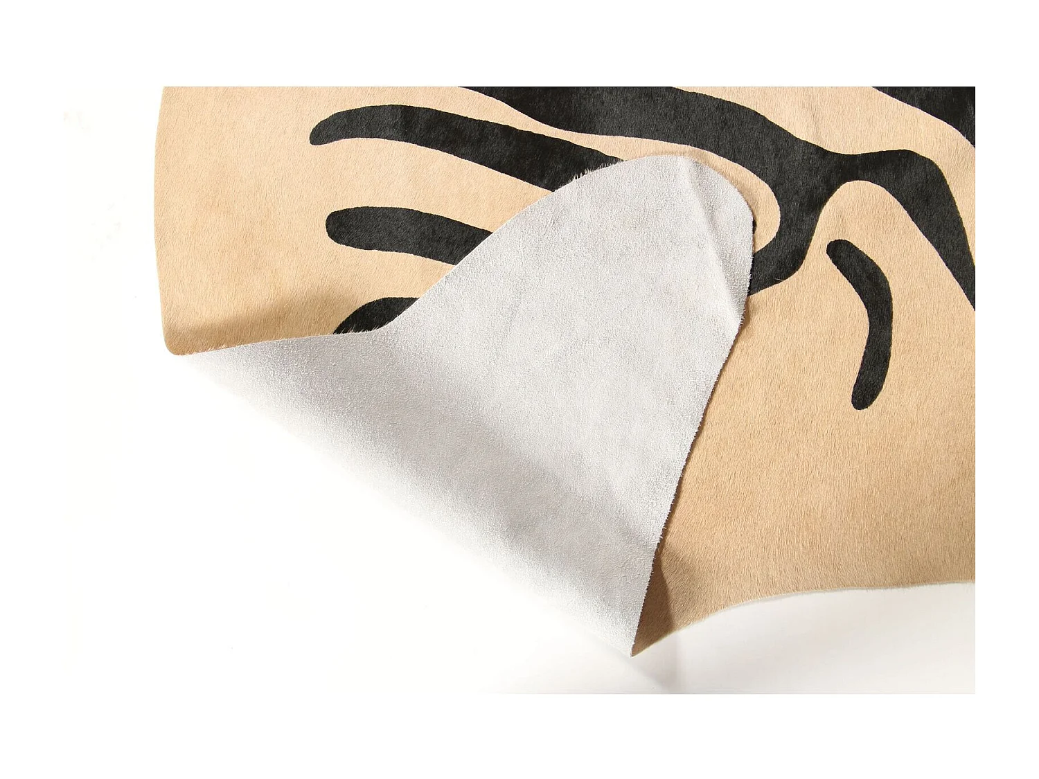 Peau de vache safari zèbre 3-4m2 blanc noir