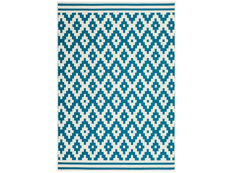 Tapis tissé now 300 ivoire turquoise - 200 x 290 cm