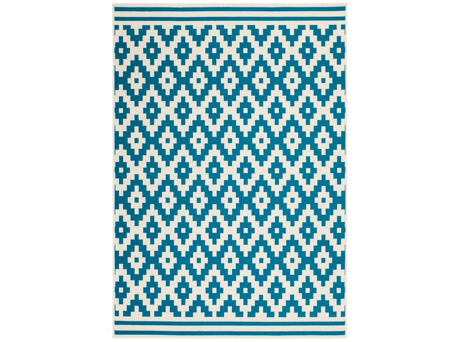 Tapis tissé now 300 ivoire turquoise - 200 x 290 cm