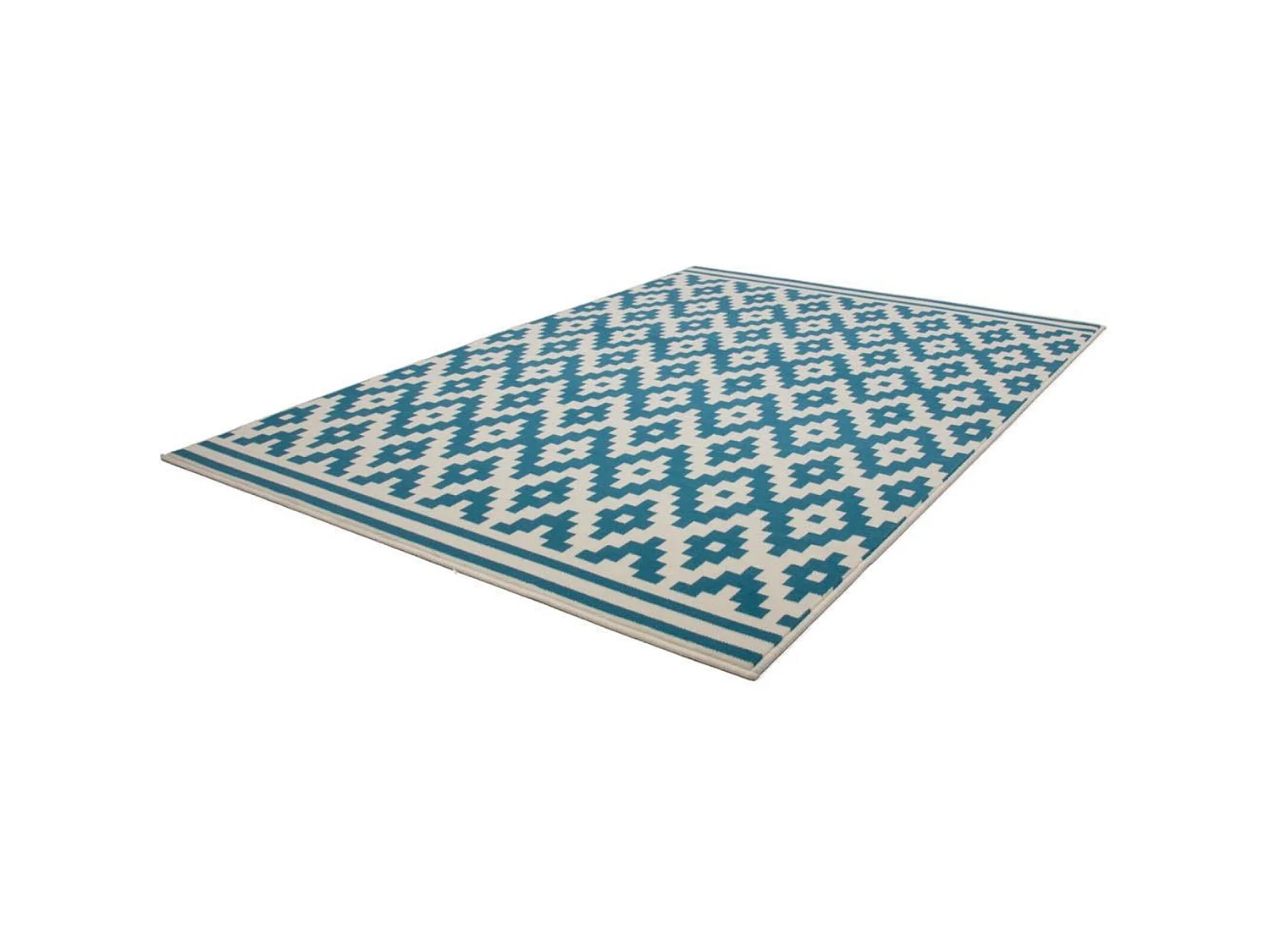 Tapis tissé now 300 ivoire turquoise - 200 x 290 cm