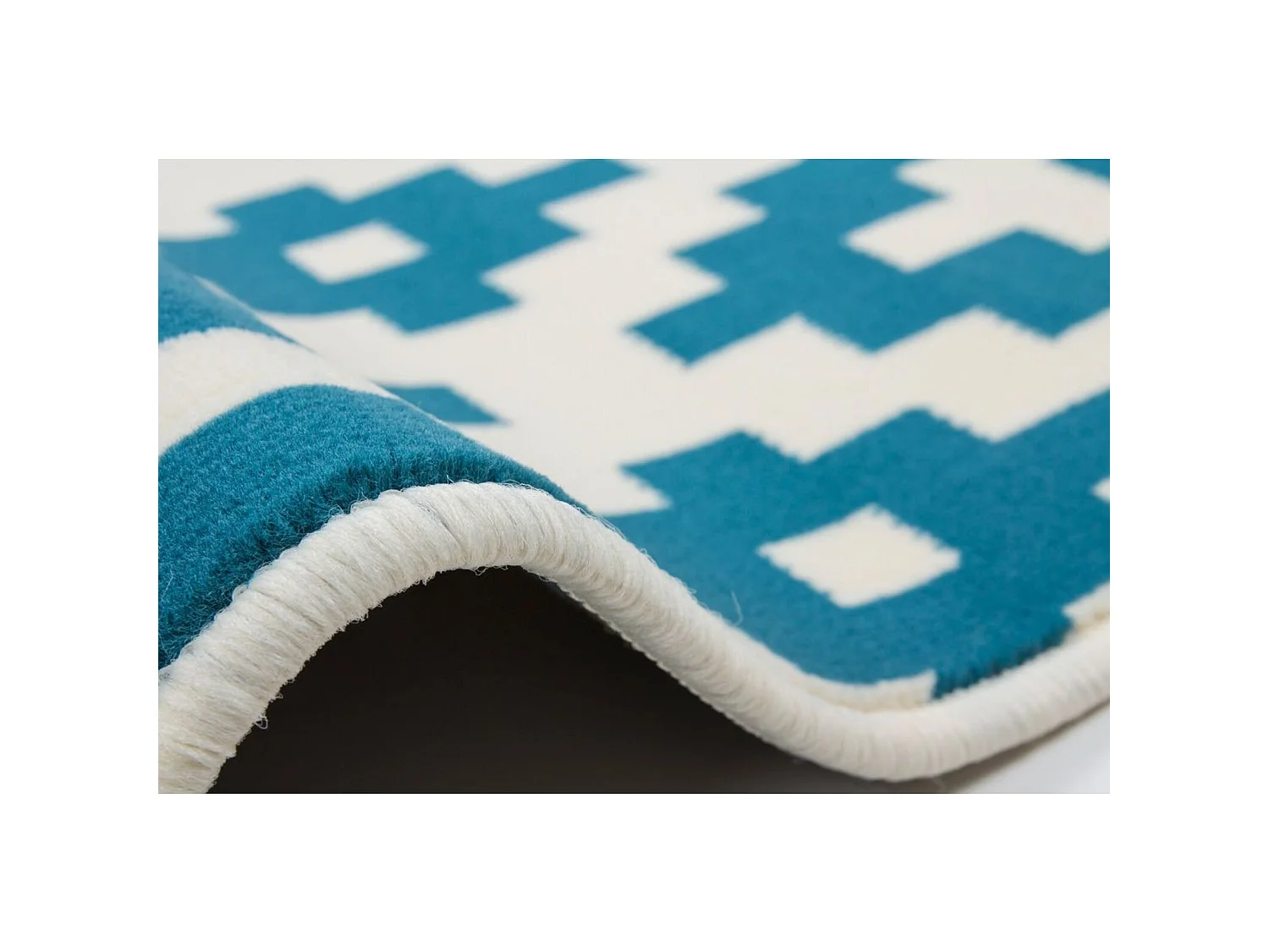 Tapis tissé now 300 ivoire turquoise - 200 x 290 cm