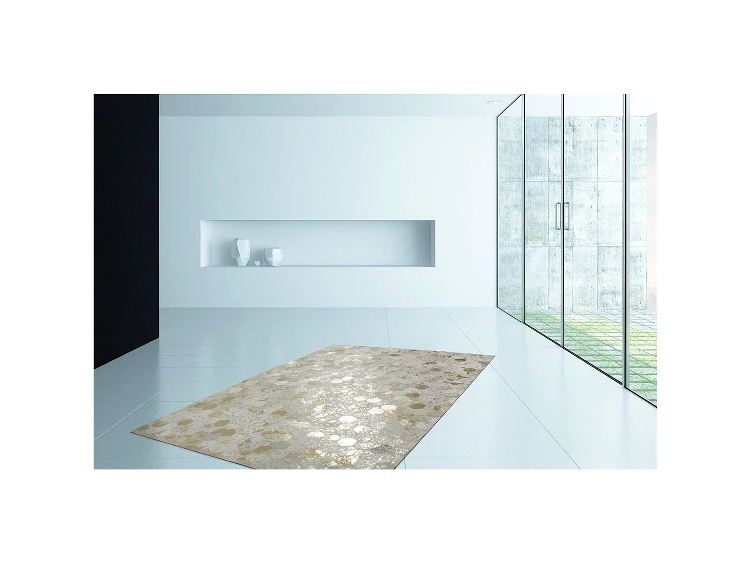 Tapis fait main spark 210 ivoire or - 120 x 170 cm