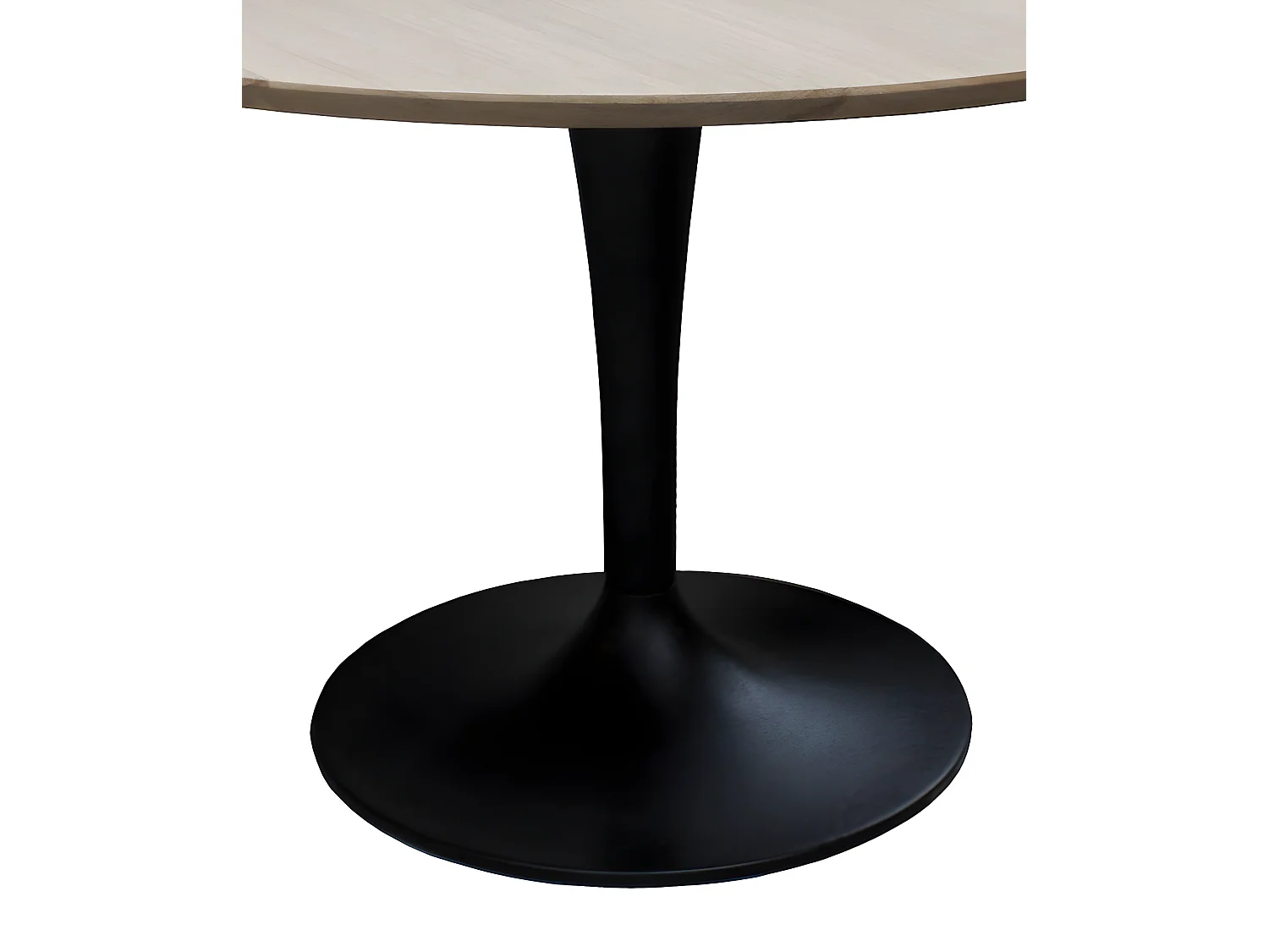 Table ronde chêne massif blanchi sur pied tulipe - 120D x 80P