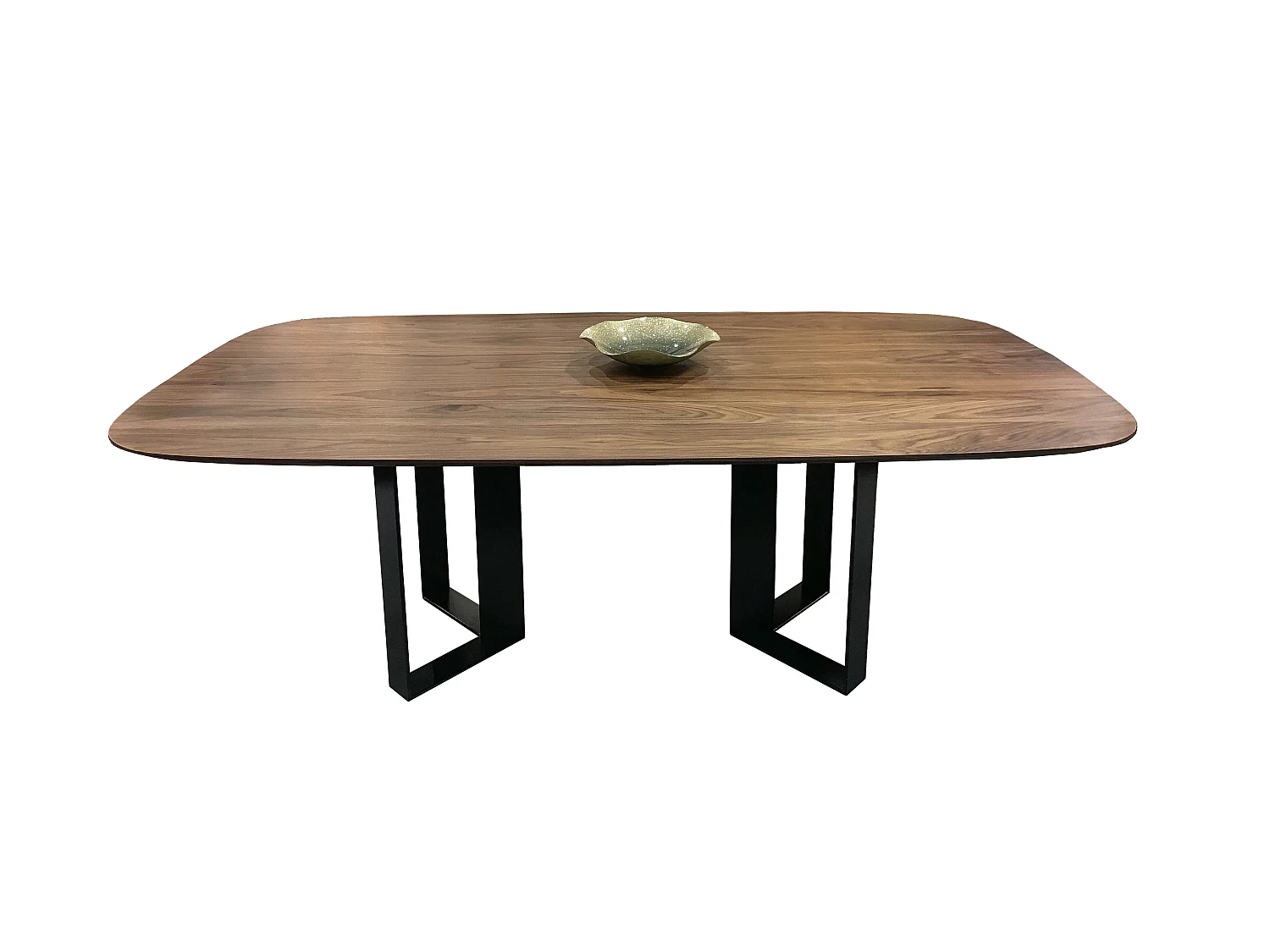 Table ovale noyer naturel et métal - 220L x 115P