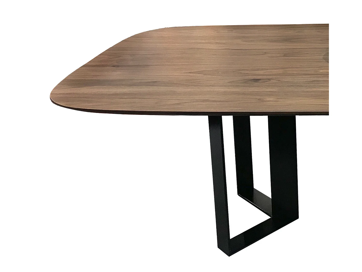 Table ovale noyer naturel et métal - 220L x 115P