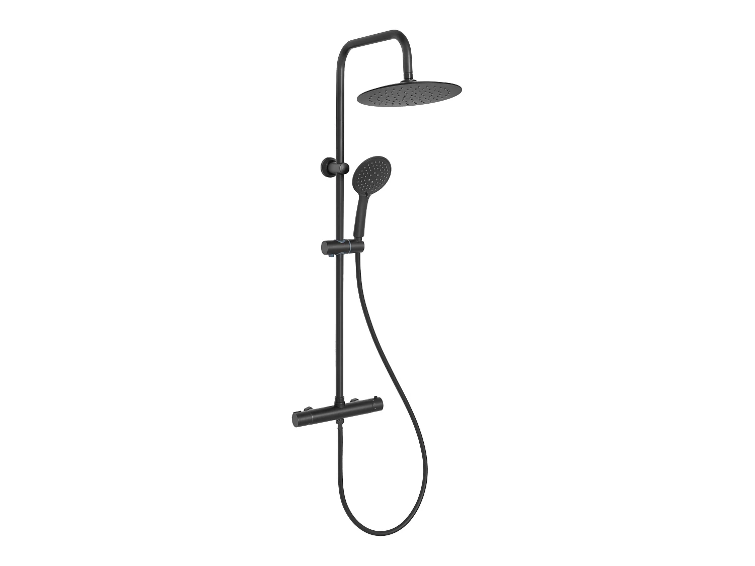 Mitigeur Thermostatique Douche Noir Ensemble De Conception Ronde