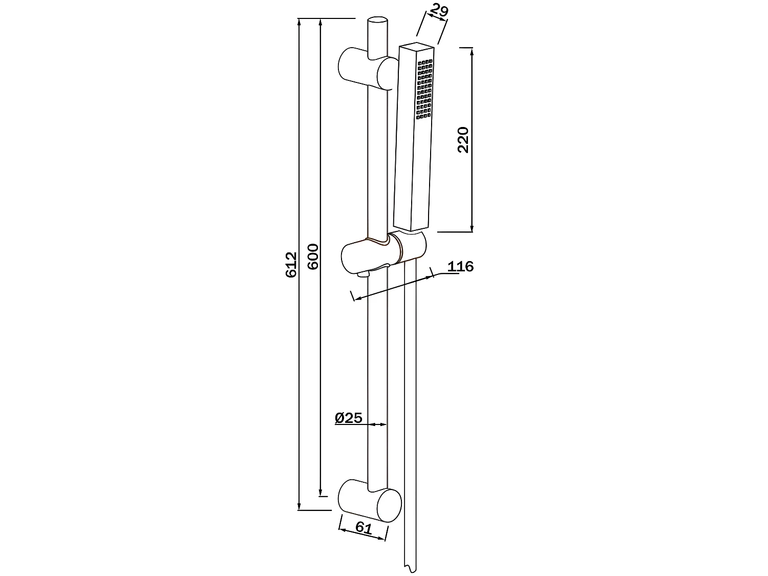 Barre De Douche Or Avec Tuyau Et Douchette Glamour
