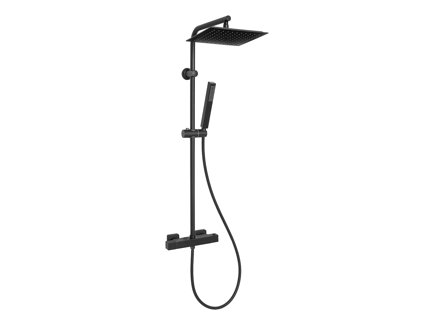 Mitigeur Thermostatique Douche Noir Ensemble De Conception Carrée