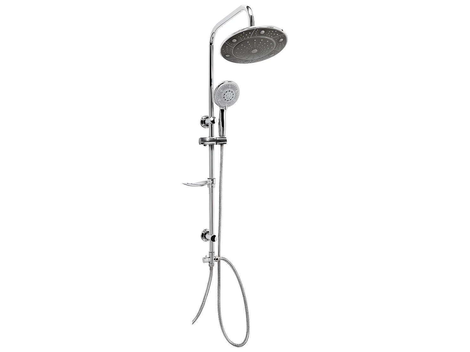 Colonne De Douche Sans Mitigeur Chrome Rond Système De Douche Avec Douchette Set