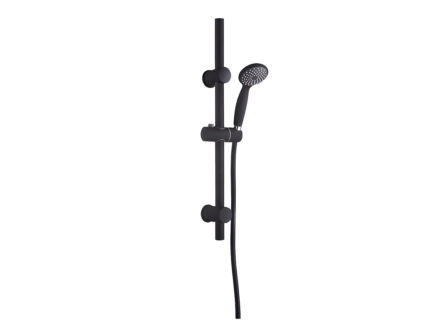 Invena Barre De Douche Noir Avec Tuyau Et Douchette Rond