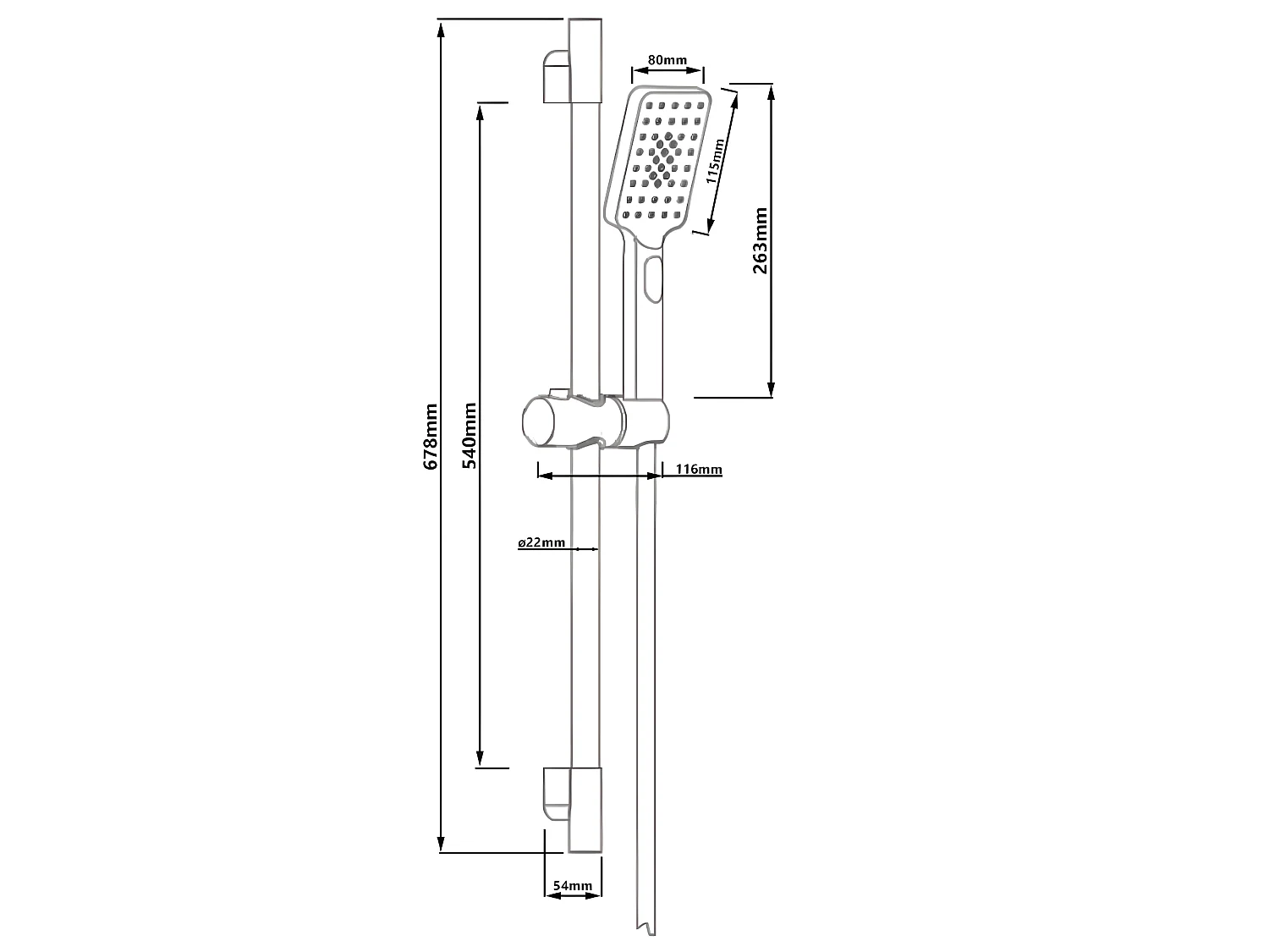Barre De Douche Noir Or Avec Tuyau Et Douchette Midnight