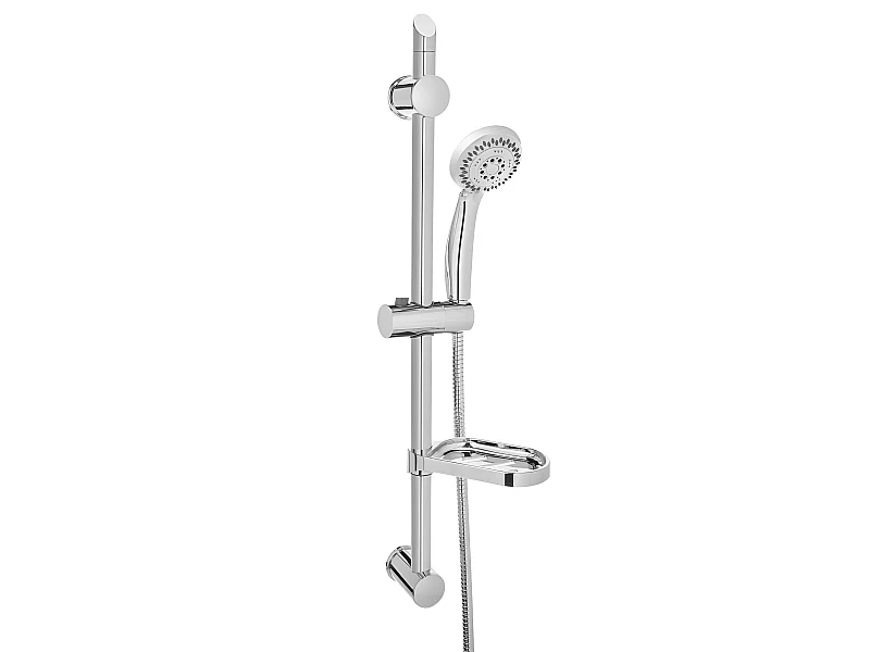 Barre De Douche Chrome Avec Tuyau Et Douchette Porte Savon