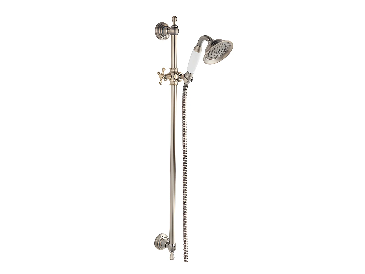 Barre De Douche Laiton Antique Avec Tuyau Et Douchette Retro