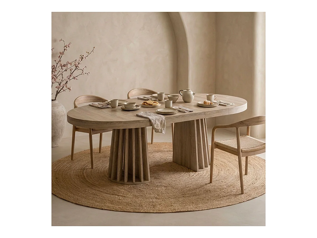 Table ovale extensible Eliza Chêne clair
