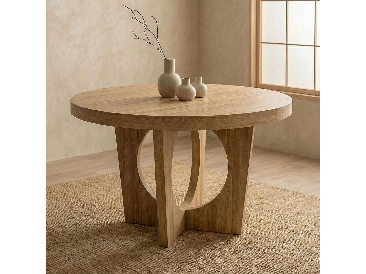 Table de Repas Extensible "Kapy" 110-260cm Chêne