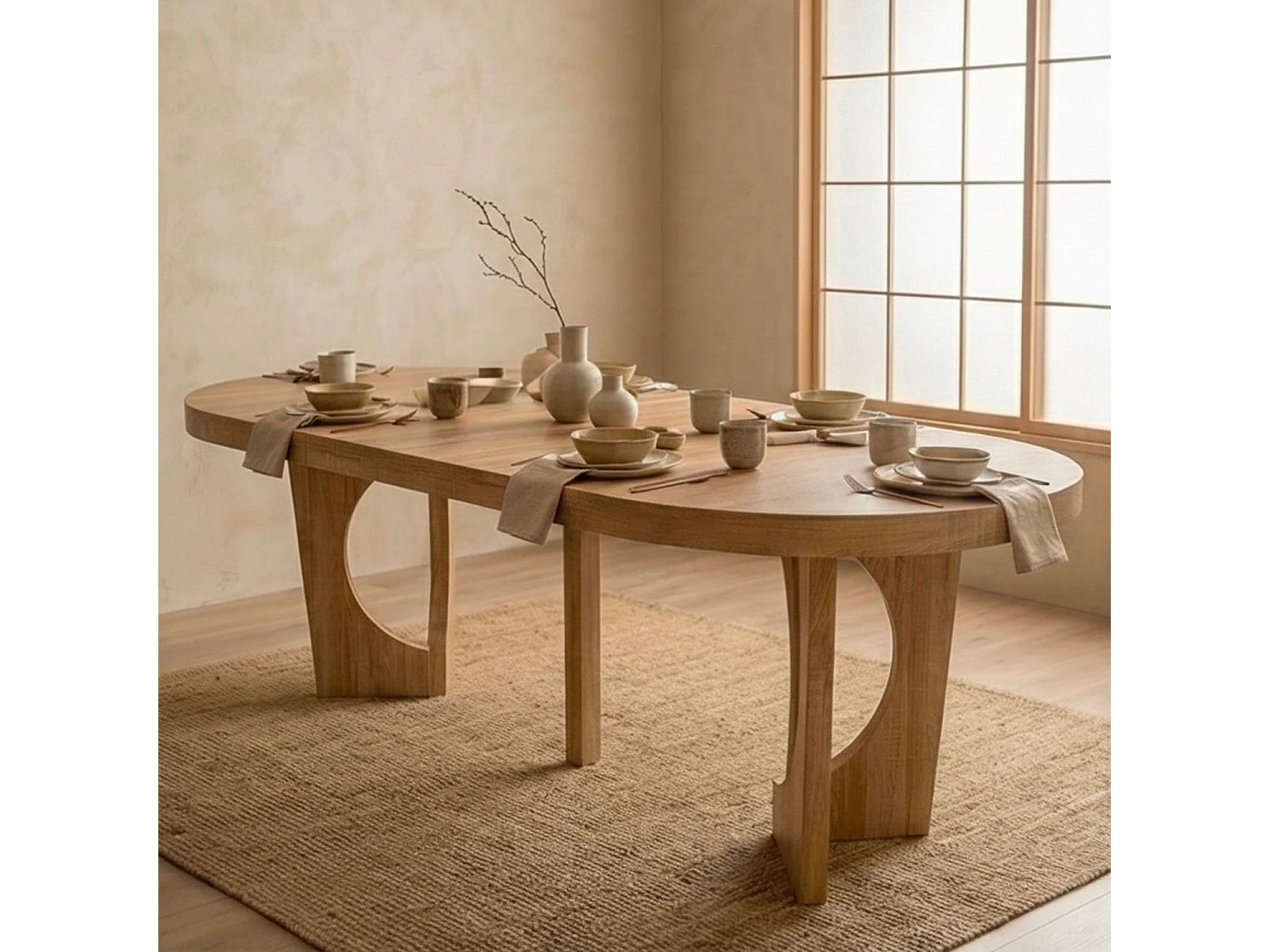 Table de Repas Extensible "Kapy" 110-260cm Chêne