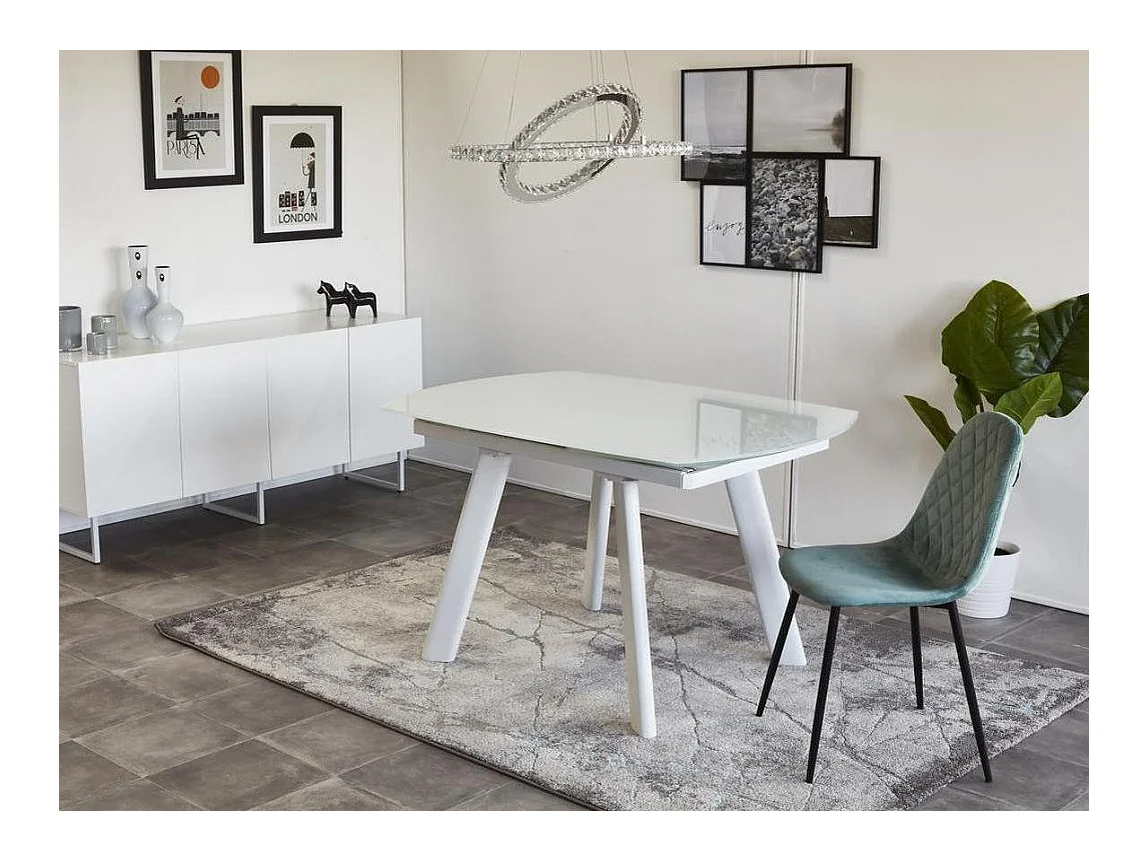 Table de Repas Extensible "Bruta" 130cm Blanc