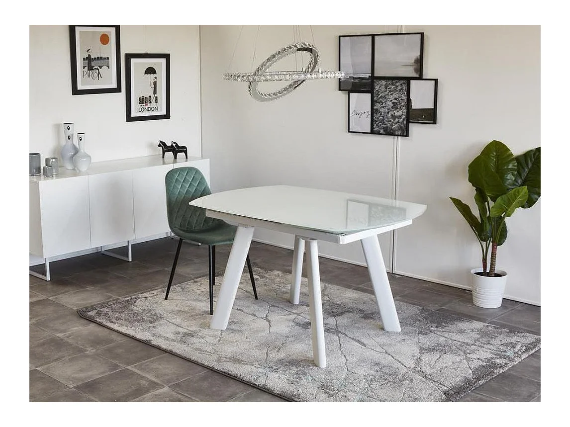 Table de Repas Extensible "Bruta" 130cm Blanc
