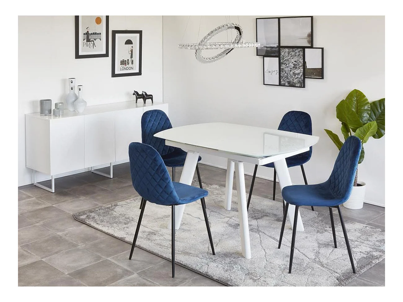 Table de Repas Extensible "Bruta" 130cm Blanc