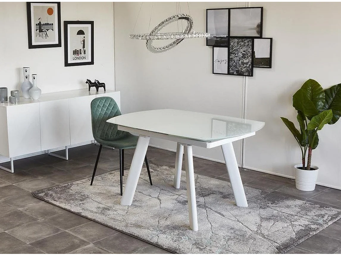 Table de Repas Extensible "Bruta" 130cm Blanc