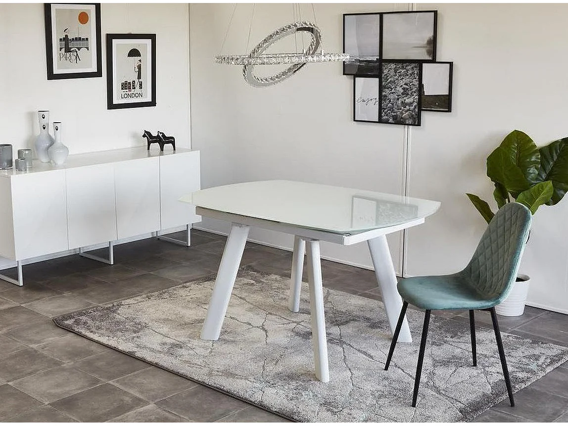 Table de Repas Extensible "Bruta" 130cm Blanc