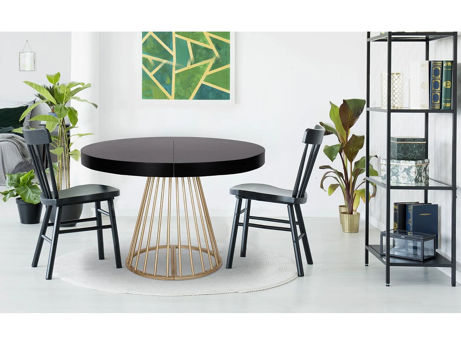 Table de Repas Extensible "Resoa" 110-260cm Noir