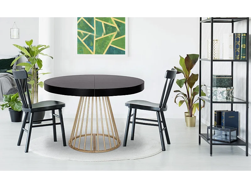Table de Repas Extensible "Resoa" 110-260cm Noir