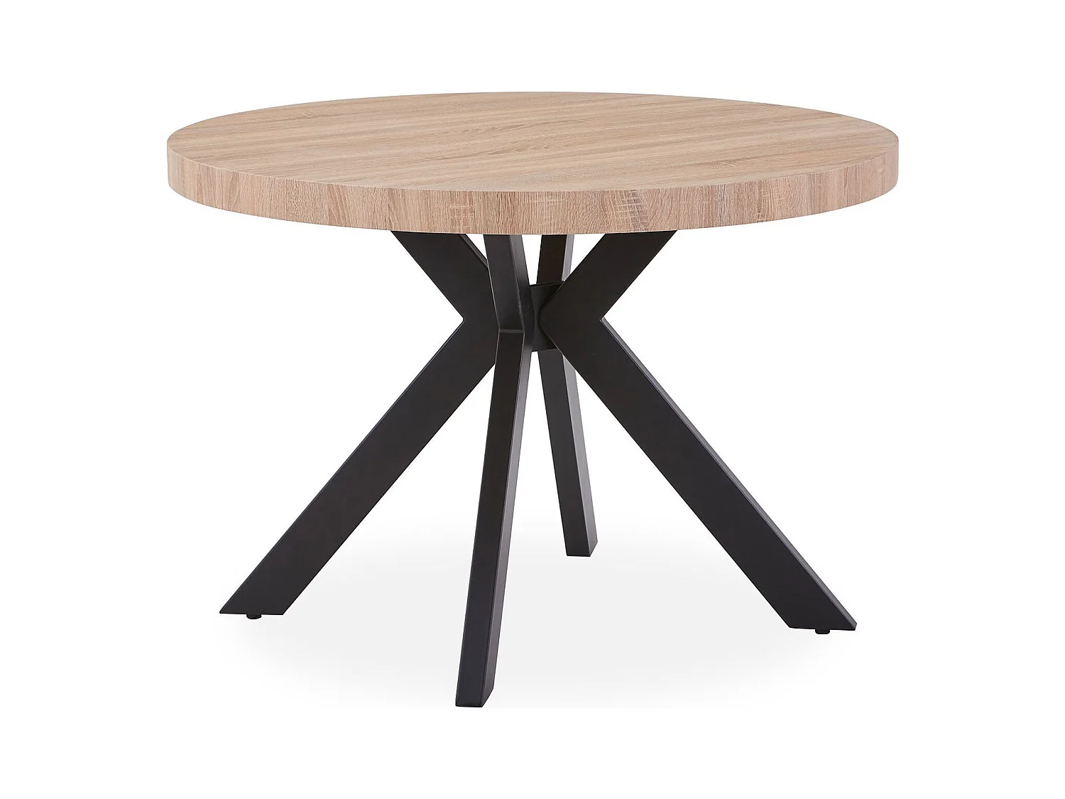 Table Ronde Extensible "Zefane" 160-260cm Noir & Chêne