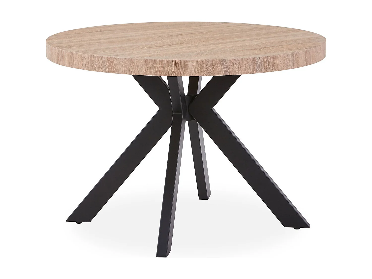 Table Ronde Extensible "Zefane" 160-260cm Noir & Chêne