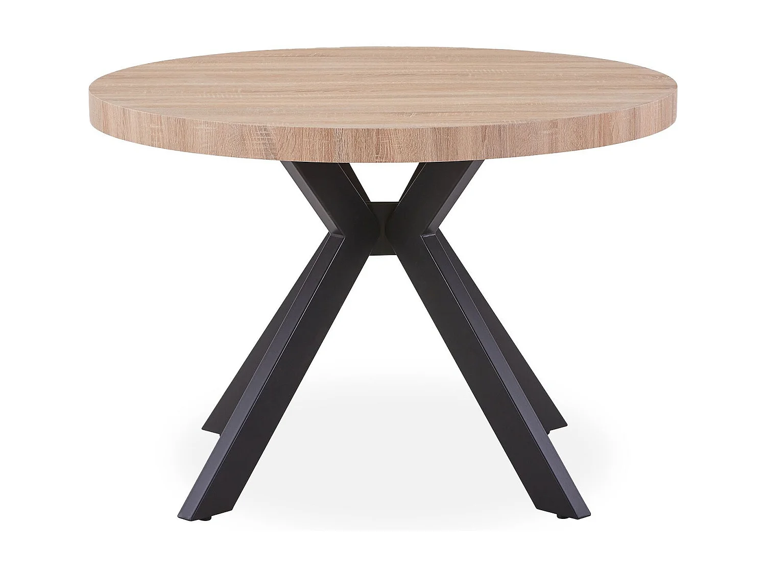 Table Ronde Extensible "Zefane" 160-260cm Noir & Chêne